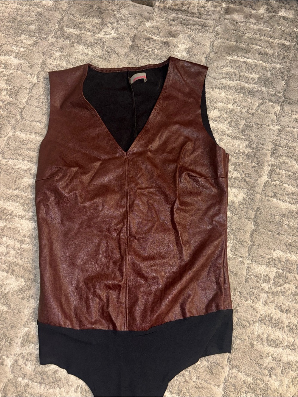 Commando Faux Leather Sleeveless Bodysuit